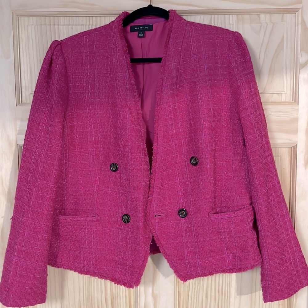 Ann Taylor Tweed double-breasted blazer